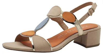 Produktbild von MARCO TOZZI Damen Sandalen mit Absatz mit Verstellbarem Riemen Vegan, Braun (Bis