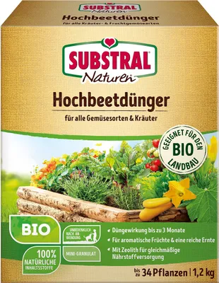 Produktbild von SUBSTRAL® Naturen®  Hochbeetdünger für bis zu 34 Pflanzen - 1,2 kg