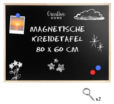 Productafbeelding van Creative Home 80 x 60 cm 2in1 Krijt Magnetisch Bord Kurk Prikbord
