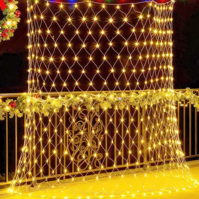 Image de Guirlande lumineuse d'extérieur, 3 x 2 mètres, 208 LED, pour Noël, avec minuterie