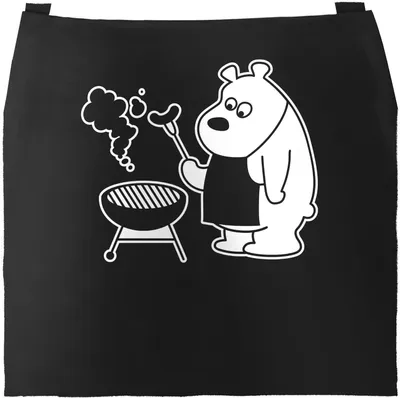 Produktbild von Grill-Schürze für Männer mit grillendem Bär - Bear Grills Moonworks® schwarz unisize
