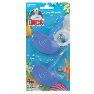 Zdjęcie produktu dla Wkłady do toaletki barwiące wodę Duck Aqua Blue 4w1 Paradise Bay 2x36 g