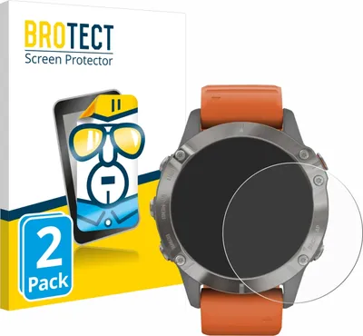 Produktbild von 2x Für Garmin Fenix 6 Pro Solar Schutzfolie BROTECT Displayschutz Display Schutz Folie Klar Transparent