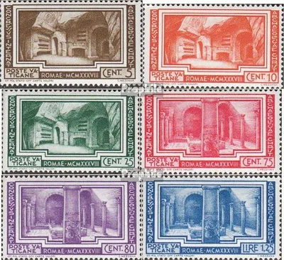 Produktbild von Briefmarken Vatikanstadt 1938 Mi 67-72 (kompl.Ausg.) postfrisch Archäologiekongreß
