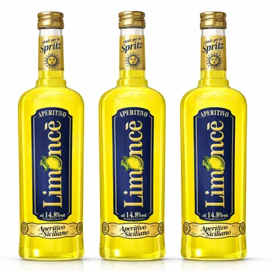 Produktbild von Limoncè Aperitivo 3x 0,7L – Italienischer Zitronen-Aperitif aus Sizilien, 14,8% Vol.- [Enthält Sulfite]