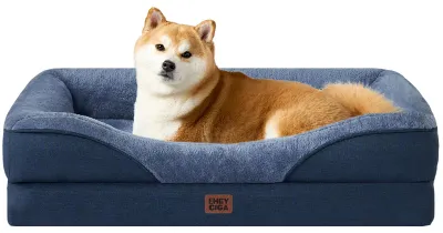 Produktbild von Hundeorthopädisches Bett Memory Foam, 89x56x16,5 cm, waschbar und wasserfest für mittelgroße Hunde