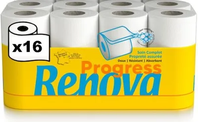 Image de Papier toilette Renova Progress, 16 rouleaux, 2 couches