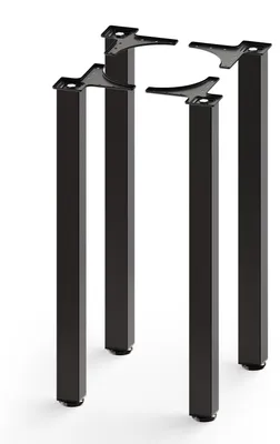 Produktbild von 4x sossai Standard Tischbeine 71cm / 5x5cm in Schwarzmatt höhenverstellbare Tischfüße