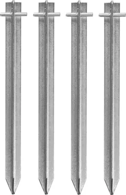 Obrázek produktu pro T-kolíky 4 ks 30 cm z kovu na tvrdý podklad - extra silné stanové kolíky z pozinkované oceli - robustní kolíky pro stan, pavilon, kempování, kotvení do země, outdoor