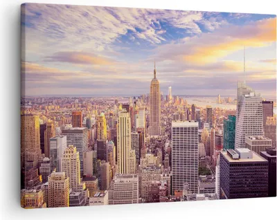 Produktbild von Bild auf Leinwand - Leinwandbild - New York Stadt - 70x50cm - Wand Bild - Wanddeko - Wandbilder - Leinwanddruck - Bilder - Kunstdruck - Wanddekoration - Leinwand bilder - Wandkunst - AA70x50-3638