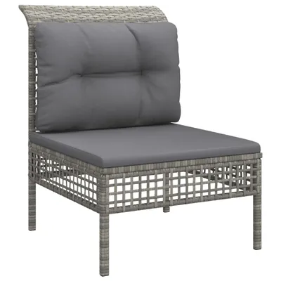 Immagine prodotto di vidaXL Divano da giardino con cuscini in Poly Rattan grigio