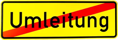 Produktbild von ORIGINAL Verkehrsschild Nr. 457 . 2 " Ende der Umleitung " 350 x 1050 mm nach StVO und RAL-Gütebedingungen Verkehrszeichen Schild Straßenschild Zusatzschild Verkehrsschilder Verkehrsschild Umleitung