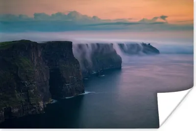 Produktbild von MuchoWow® Poster Nebel an den Felsen in Irland 120x80 cm - Bilder