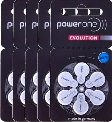 Produktbild von Varta 5x Power One EVOLUTION Gr. 675 Hörgerätebatterien 1,45V 6er Blister PR44 Blau p675