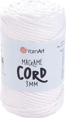 Zdjęcie produktu dla Yarn Art Macrame Cord 3 mm 85 m 751 White Sznurek
