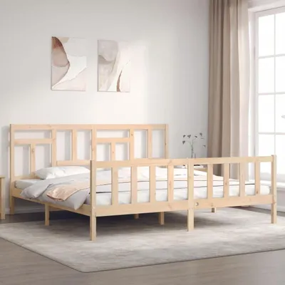 Produktbild von Bettgestell aus Kiefernholz 200x200 cm ohne Matratze