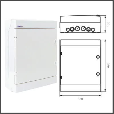 Image de Armoires de distribution Ap RH Boîtier à fusibles pour locaux humides ELEKTRO-PLAST blanc