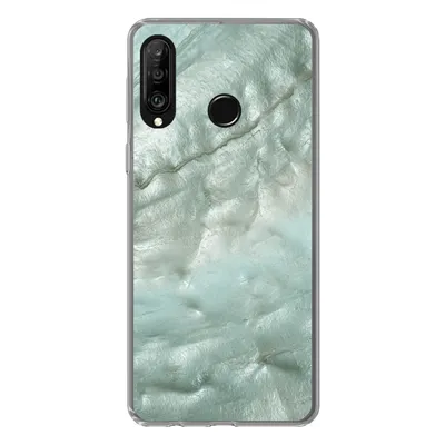 Produktbild von MuchoWow® Handyhülle Schutzhülle Hülle für Huawei P30 Lite Natursteine - Grün - Perlmutt Silikon Softcase Handy Hülle - Handyhülle
