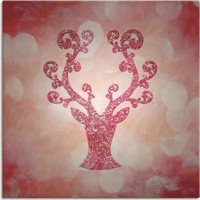 Produktbild von ARTland Leinwandbild Rosa glitzerndes Reh Größe: 50x50 cm
