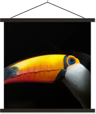 Produktbild von MuchoWow® Textilposter Tukan - Vogel - Schnabel 90x90 cm mit schwarzem Rahmen - Magnetisches