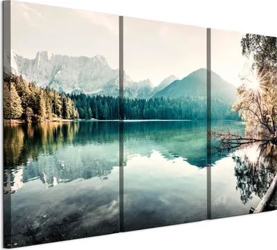 Zdjęcie produktu dla Zestaw 3 obrazów na płótnie LUMASOUL do salonu, przedstawiający krajobraz, wymiar 90x60 cm. Idealny do sypialni, przedpokoju, biura i kuchni
