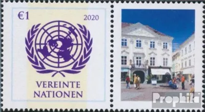 Produktbild von Briefmarken UNO - Wien 2020 Mi 1097Zf mit Zierfeld (kompl.Ausg.) postfrisch Briefmarkenausstellung