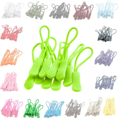 100 Zipper Schlaufen Reißverschluss neongrün