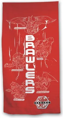 Obrázek produktu pro Bakugan Badetuch Rot 70 x 140 cm Baumwolle