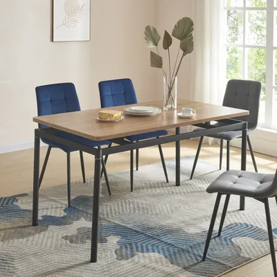 Zdjęcie produktu dla Stół jadalniany 'Hemnes' dla 6 osób 140 x 80 cm stalowe nogi o wyglądzie dębu