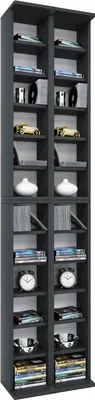 Image de VCM - Bois CD DVD Stand Shelf Cabinet Almera H. 183 x B. 42 x T. 20 cm