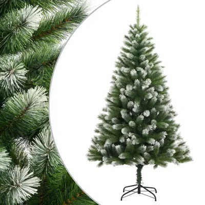 Image de Sapin de Noël artificiel à charnières avec neige floquée 150 cm