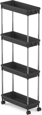Immagine prodotto di Famanu, carrello con 4 ripiani - Salvaspazio, colore nero