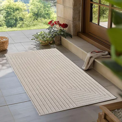 Zdjęcie produktu dla Carpetsale24 Dywan Zewn?trzny Nowoczesny Boho Design Efekt 3D Odporny na UV Idealny na Taras do Salonu i Kuchni, Rozmiar: 80x250 cm