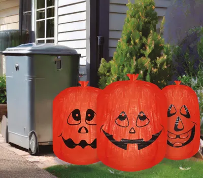 Produktbild von 3 Dekobeutel - Halloween Kürbis