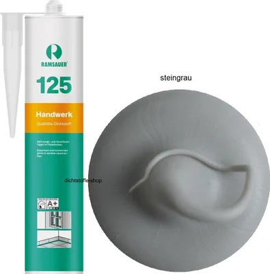 Produktbild von Ramsauer 125 Handwerk 1K Silikon Dichtstoff 310ml Kartusche steingrau