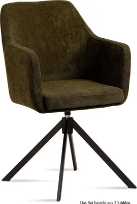 Produktbild von Armlehnstuhl drehbar (2er-Set) Denice 57x87x60 Schwarz/Khaki