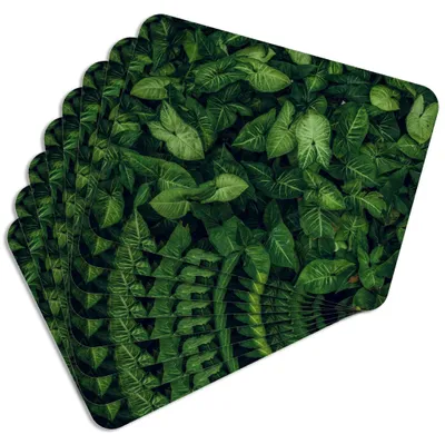 Produktbild von MG Design Set aus 8 Kork-Platzsets - Leaves 5 - 30 x 40 cm - hitzebeständig & abwischbar, mit Korkrückseite