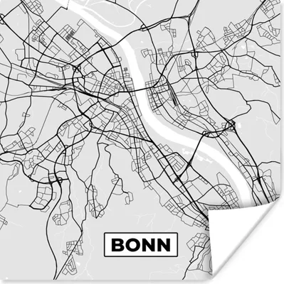 Produktbild von MuchoWow® Poster Karte - Bonn - Deutschland - Stadtplan 50x50 cm - Wohnzimmerdekoration