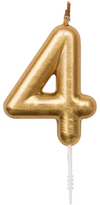 Produktbild von Zahlenkerze 4, Gold