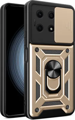 Immagine prodotto di Custodia per Honor X8a con anello supporto supporto slitta fotocamera protezione TPU PC Hybrid Custodia per cellulare oro