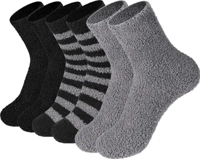 Produktbild von 3 Paar Flauschige Herrensocken, Elastisch, Thermo, Warme Bettsocken aus Fleece, Geschenke für Männer