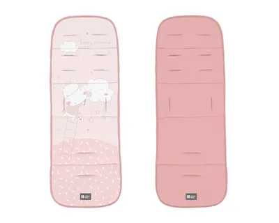 Produktbild von Kikkaboo Kinderwagen-Einlage Kindermotive, beidseitig verwendbar, Sitzauflage rosa