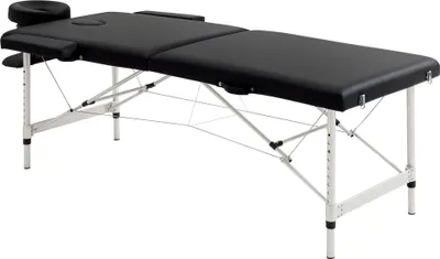 Image de HOMCOM Table de Massage Pliante cosmšŠtique lit de Massage Portable Charge Max. 225 Kg Hauteur ršŠglable Cadre en Alliage d'aluminium Noir