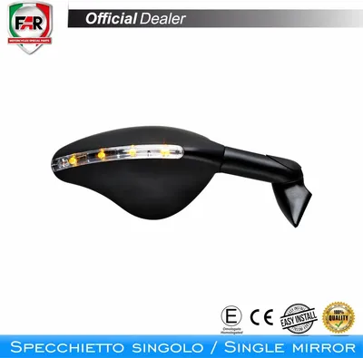 Produktbild von FAR Linker Verkleidungsspiegel 7721 Schwarz Genehmigt für Ducati Panigale V4