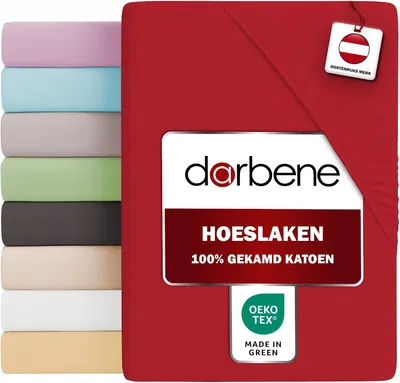 Produktbild von Premium-Bettlaken, 100% Baumwolle, 90x200x30 cm, 1 Stück, rot