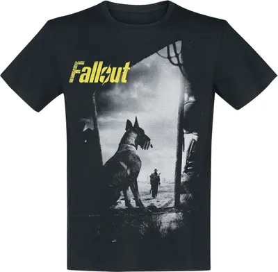Produktbild von Fallout T-Shirt Herren Dogmeat schwarz Fan-Merch, Gaming 100% Baumwolle M