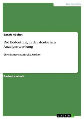 Produktbild von Die Bedeutung in der deutschen Anzeigenwerbung