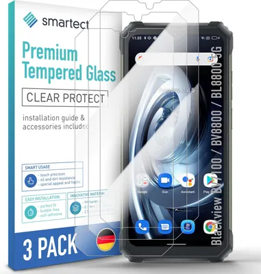 Produktbild von 3x Schutzglas Panzerfolie Klar für Blackview BV7100/BV8800/BL8800 5G/BL8800 Pro