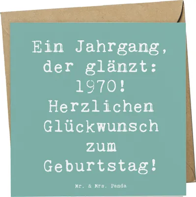 Produktbild von Mr. & Mrs. Panda Grußkarte Spruch 1970 Geburtstag - Meeresbrise - Geschenk, anlasskarte, Geburtstagsgeschenk, 50., 50 Jahre feiern, Glückwunsch, Klappkarte, Jahrgang