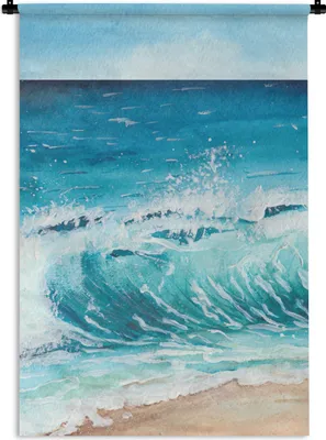 Produktbild von MuchoWow® Wandteppich Wandbehang Meer - Golf - Strand 60x90 cm Tapisserie Dekoration Wandtuch - Foto-Teppich - Abwaschbar